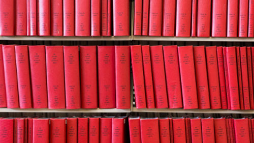 Photo of a law book stacks in UNM Law Library