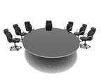 round conference room table and chairs image