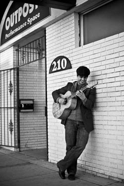 Music Performance major Claudio Perez, class of 2013, is an intern at the OutPost Performance Space.