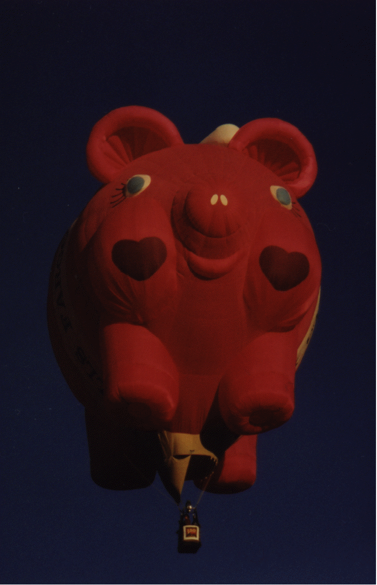pig-shaped hot air balloon