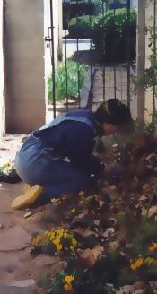 Julia in her garden