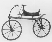 Early wooden hobby horse "bicycle" type vehicle
