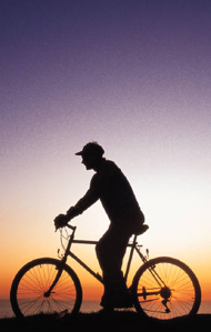 Bicyclist in silhouette