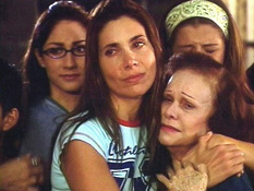 Ana Karina Manco hugging Eva Blanco