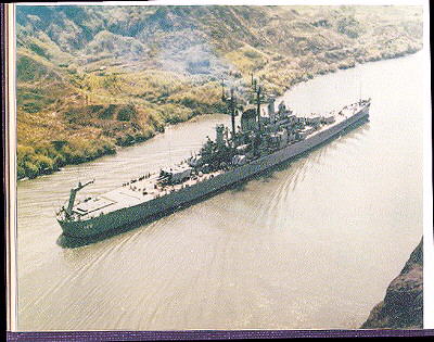 USS NN Steaming thru the Panama Canal