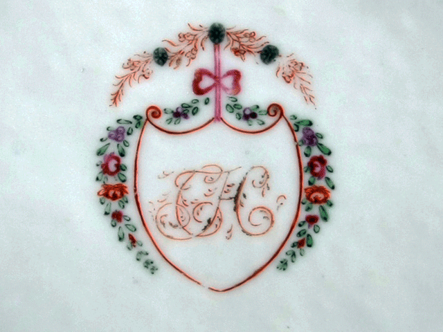 Monogram on porcelain