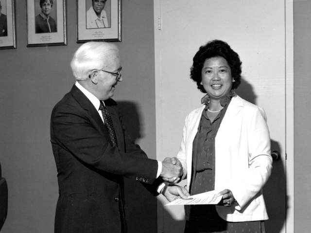 Ms. Chan with Secretary Bell
