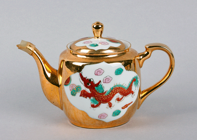 tea pot, showing reverse side