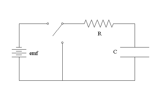 A circuit diagram of an R-C