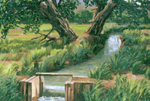 Summer Along the Acequia de la Morada oil by Jeff Potter   SOLD