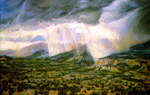 Rain Shadows near Cochiti, NM pastel by Jeff Potter  SOLD