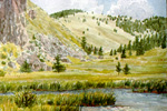 Costilla Creek in Valle Vidal watercolor by Jeff Potter