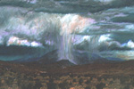 Ortiz Mountain Deluge pastel by Jeff Potter