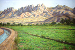 Mesilla Valley and Organ Mts. pastel by Jeff Potter   SOLD