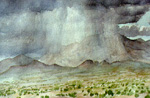 San Mateo Mountain Thunderstorm watercolor by Jeff Potter