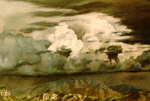 Storm Over Sandia Mts. pastel by Jeff Potter   SOLD