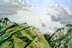 Wasatch Front Cloud Buildup watercolor by Jeff Potter