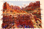 3 hour stage of West Zion View pastel - click to see finished work AVAILABLE