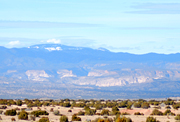 view northwest from I-25 towards Kasha-Katume Tent Rocks near Cochiti Lake