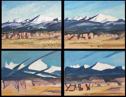 Mount Taylor Progressive stages to abstraction oil by Jeff Potter AVAILABLE