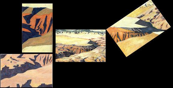 Hidden Mountain motifs oil pastels series by Jeff Potter  AVAIL. INDIV. OR AS SET