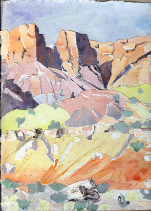 Beyond Long Canyon collage by Jeff Potter SOLD