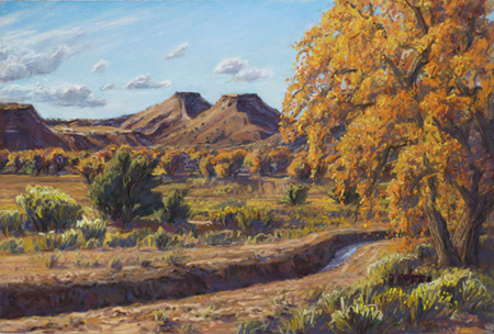 Autumn in Algodones plein air pastel by Jeff Potter AVAILABLE