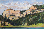 Cliffs near Haviland Lake plein air pastel by Jeff Potter AVAILABLE