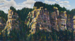 Columbia River Gorge Cliffs plein air pastel by Jeff Potter AVAILABLE