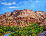 Confluence of Guadalupe and Jemez Rivers plein air oil painting by Jeff Potter AVAILABLR