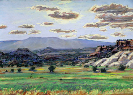 Escalante Valley View west towards Aquarius Plateau plein air pastel by Jeff Potter AVAILABLE