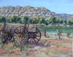 Escalante Utah Wagon plein air pastel by Jeff Potter  SOLD