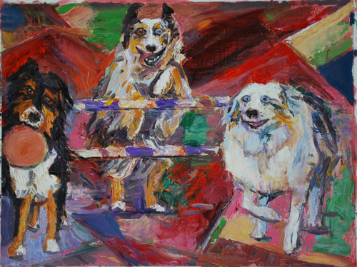 Three Aussie Fun Love oil painting by Jeff Potter <p>