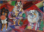 Three Aussie Fun Love oil painting by Jeff Potter SOLD