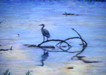 Great Blue Heron Sillouette pastel by Jeff Potter   SOLD