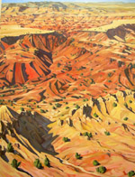 Hidden Mountain Aerial oil painting by Jeff Potter SOLD