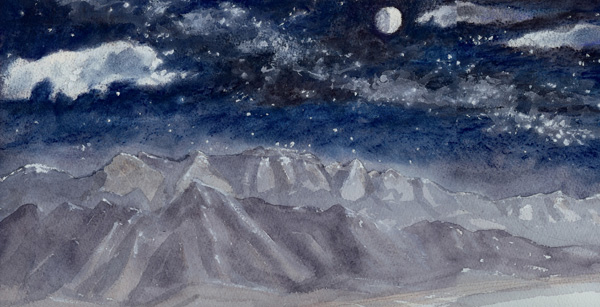 Sandia Night Sky watercolor+pastel by Jeff Potter AVAILABLE