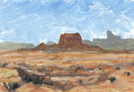 Jacob's Chair, White Canyon Utah oil monotype by Jeff Potter AVAILABLE