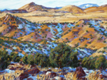 La Cienega Winter Shadows pastel by Jeff Potter AVAILABLE but is promised for PSNM Signature Member show in Taos this summer