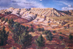 Along Notom Road pastel by Jeff Potter SOLD