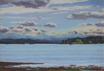 Oak Harbor, WA morning view plein air pastel by Jeff Potter SOLD