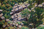 Old South 14 roadcut plein air pastel by Jeff Potter AVAILABLE