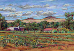 Los Poblanos Open Space View pastel by Jeff Potter SOLD