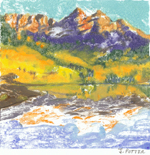 Colorado Autumn oil monotype by Jeff Potter SOLD