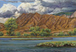 Rincon Ridge from Sandia Lakes pastel by Jeff Potter AVAILABLE