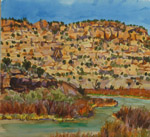 San Juan River at Simon Mesa watercolor by Jeff Potter AVAILABLE