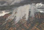 Sandia Mountain Deluge pastel by Jeff Potter AVAILABLE