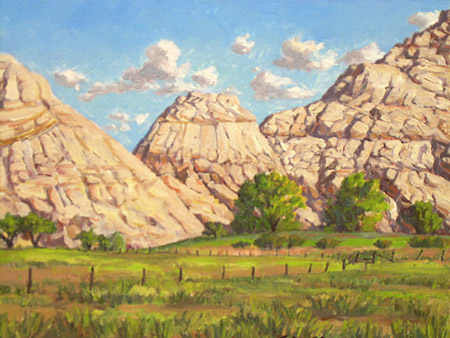 completed Plein Air oil painting Sandstone Formation East of Boulder by Jeff Potter SOLD