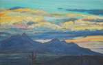 Santa Rita Mountain Nocturne pastel by Jeff Potter SOLD