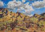 Sonoron Desert Monsoon Rising pastel by Jeff Potter SOLD